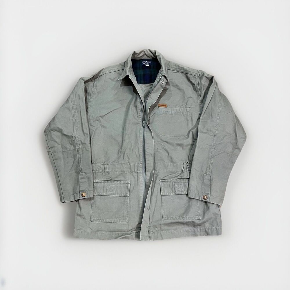 Vintage Wrangler French Workwear Jacket‎ Women’s Canvas Chore Coat, Gray Size 12